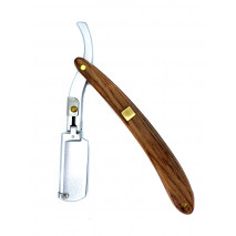 Опасная бритва с деревянной ручкой и металлом